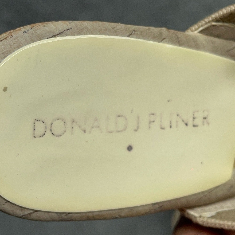 Donald J Pliner Dani Wedge Sandals Womens 6.5 M Beige Platform Stretch Straps - Picture 7 of 10